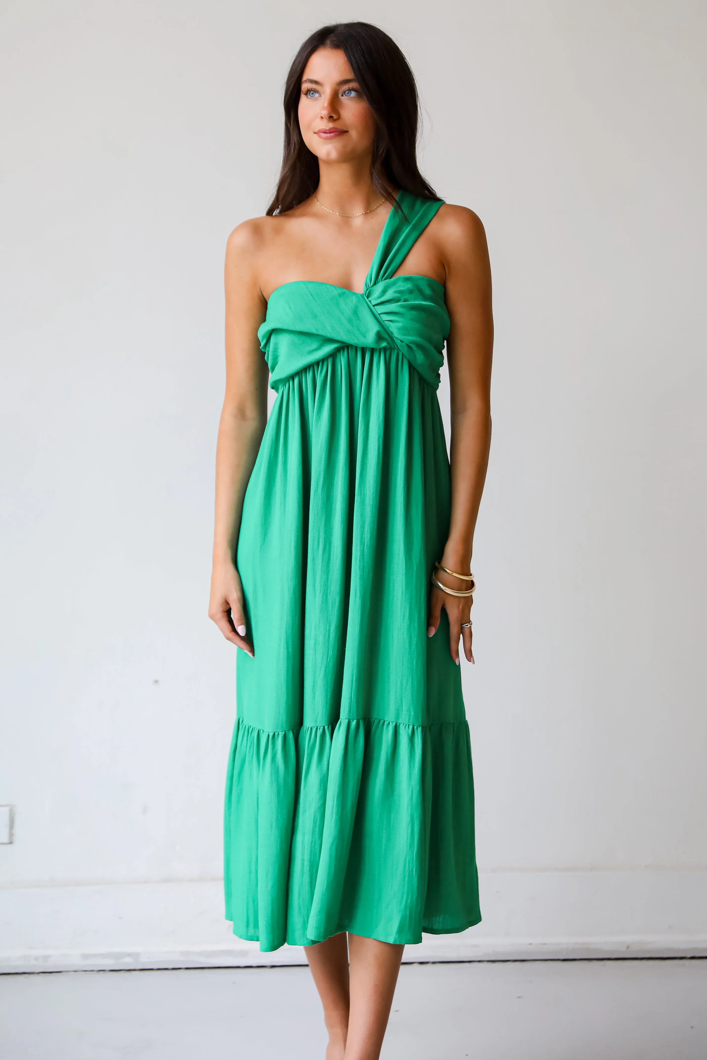 FINAL SALE - Abundance Of Love Kelly Green Midi Dress