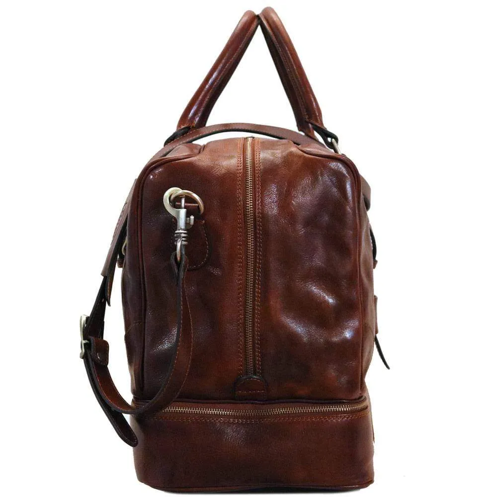 Floto Leather FC Drop Bottom Duffle Luggage