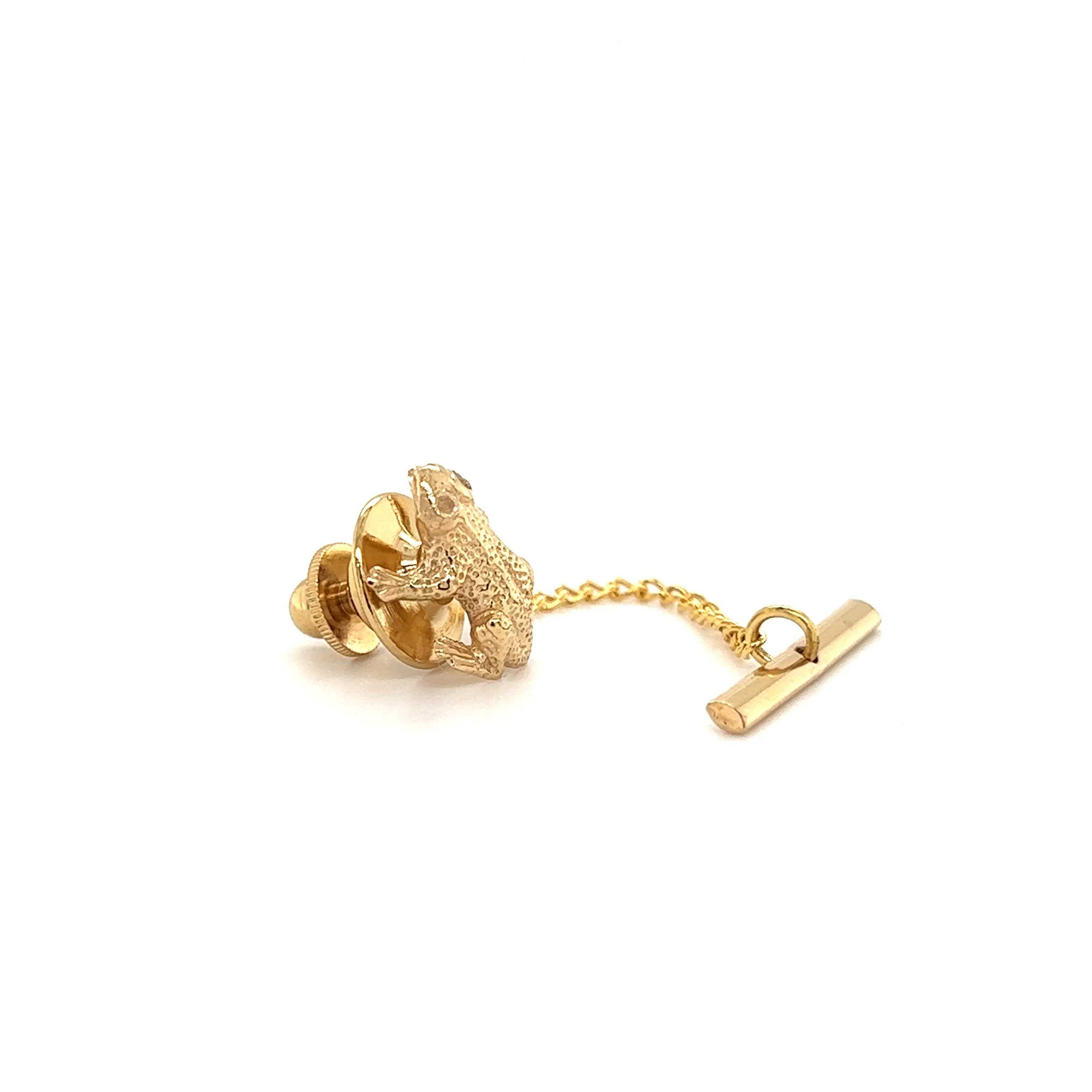 Frog Pin Tie Tack in 14K Yellow Gold