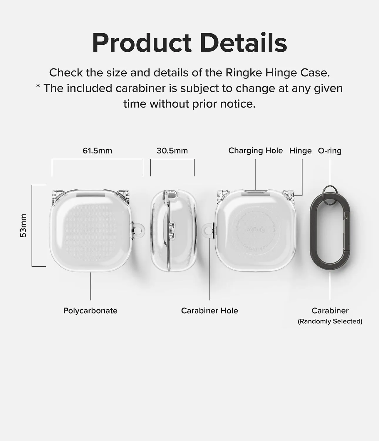 Galaxy Buds FE / 2 Pro / Buds 2 / Galaxy Buds Pro / Live Case | Hinge - Clear