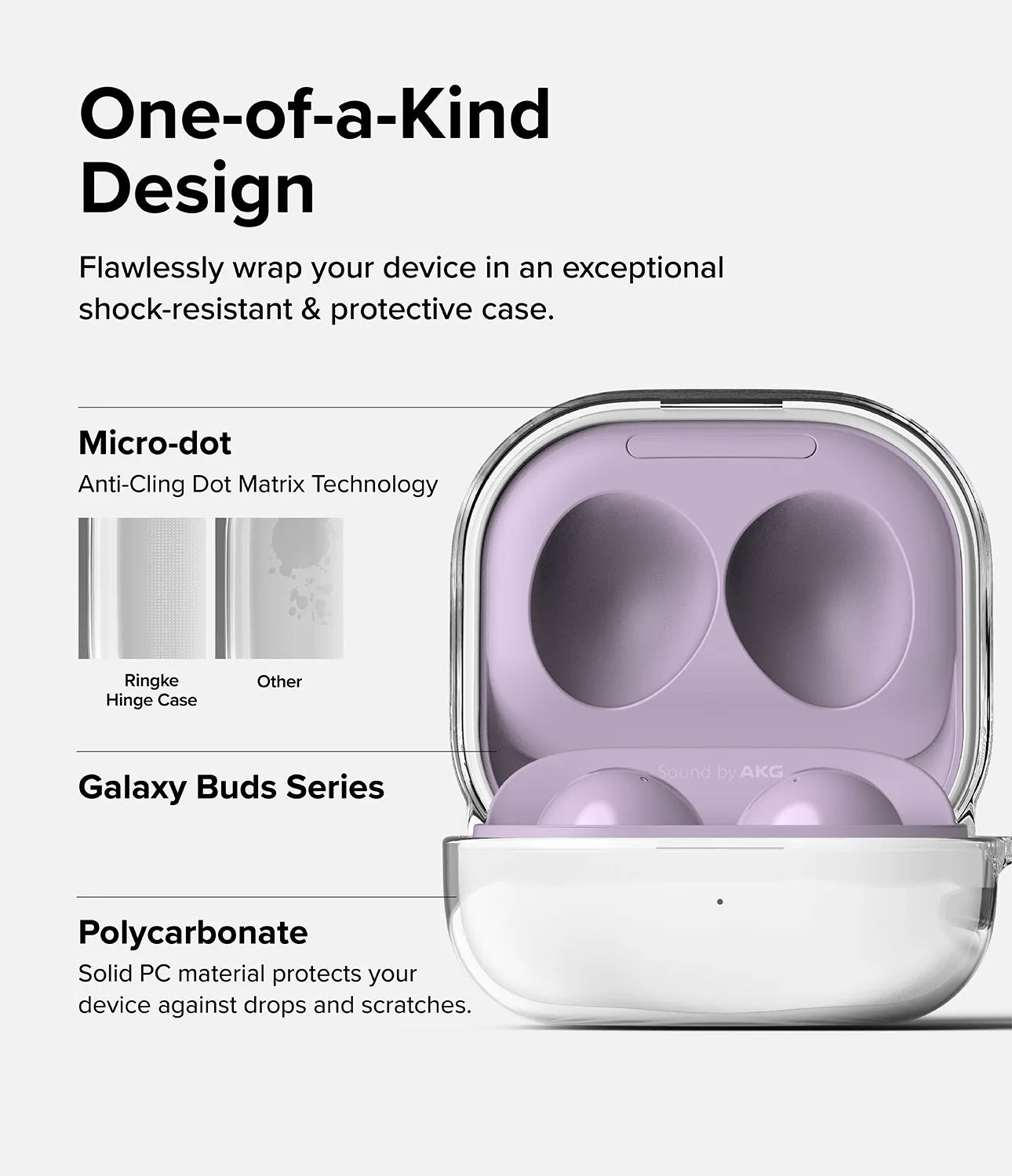 Galaxy Buds FE / 2 Pro / Buds 2 / Galaxy Buds Pro / Live Case | Hinge - Clear