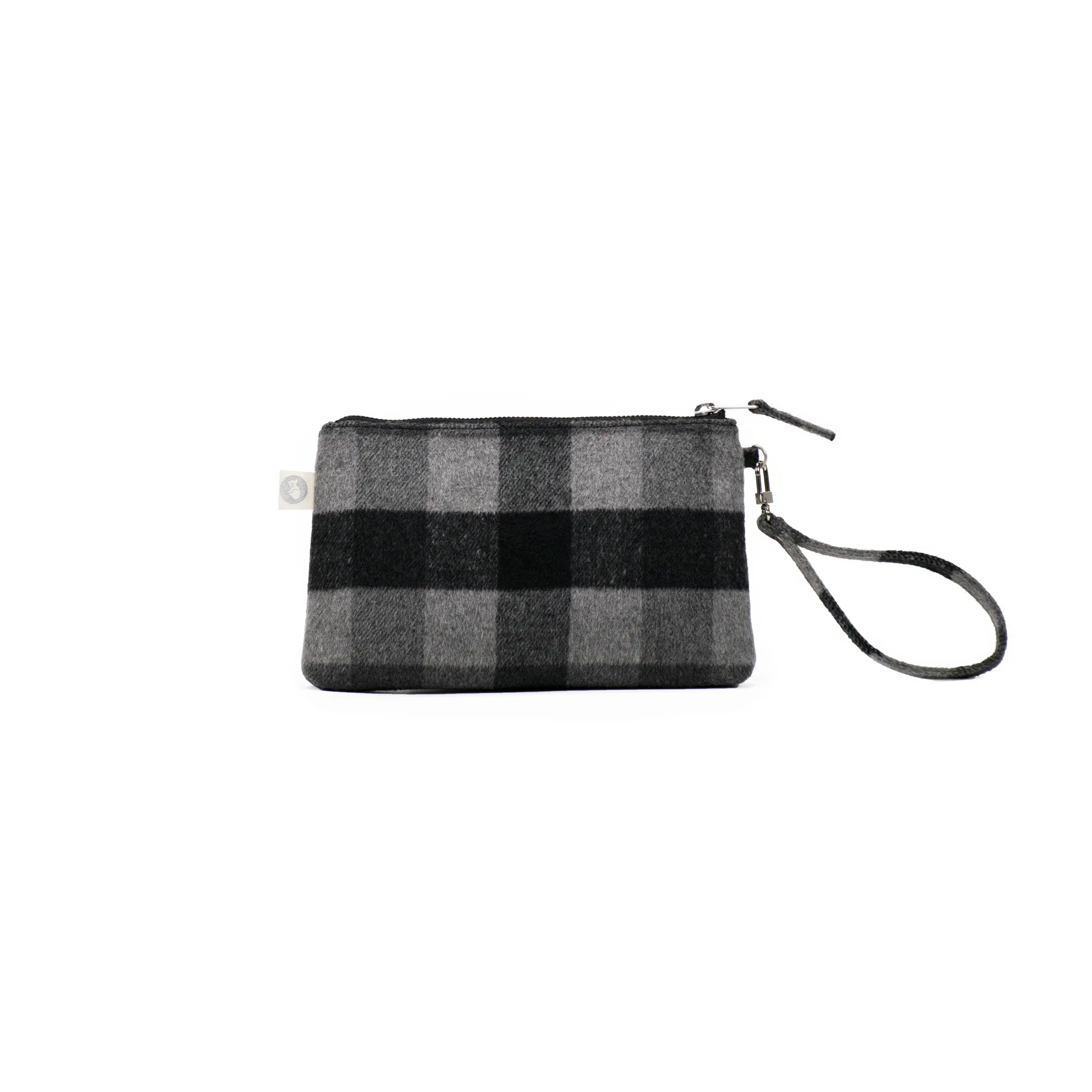 Grey Plaid Flannel Mini Luxe Clutch