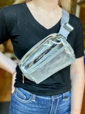 Grey Stadium Clear Belt Bag