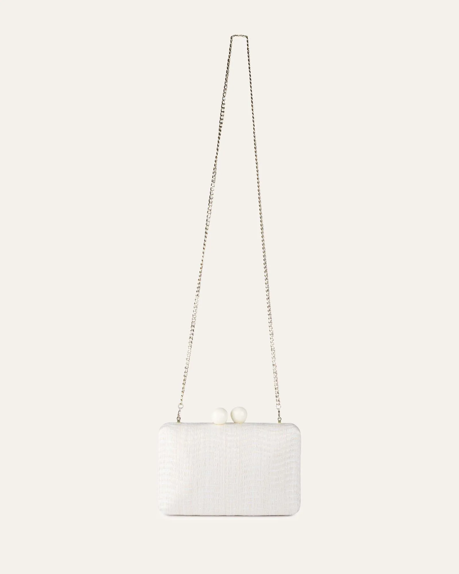 HARLING CLUTCH OFF WHITE RAFFIA