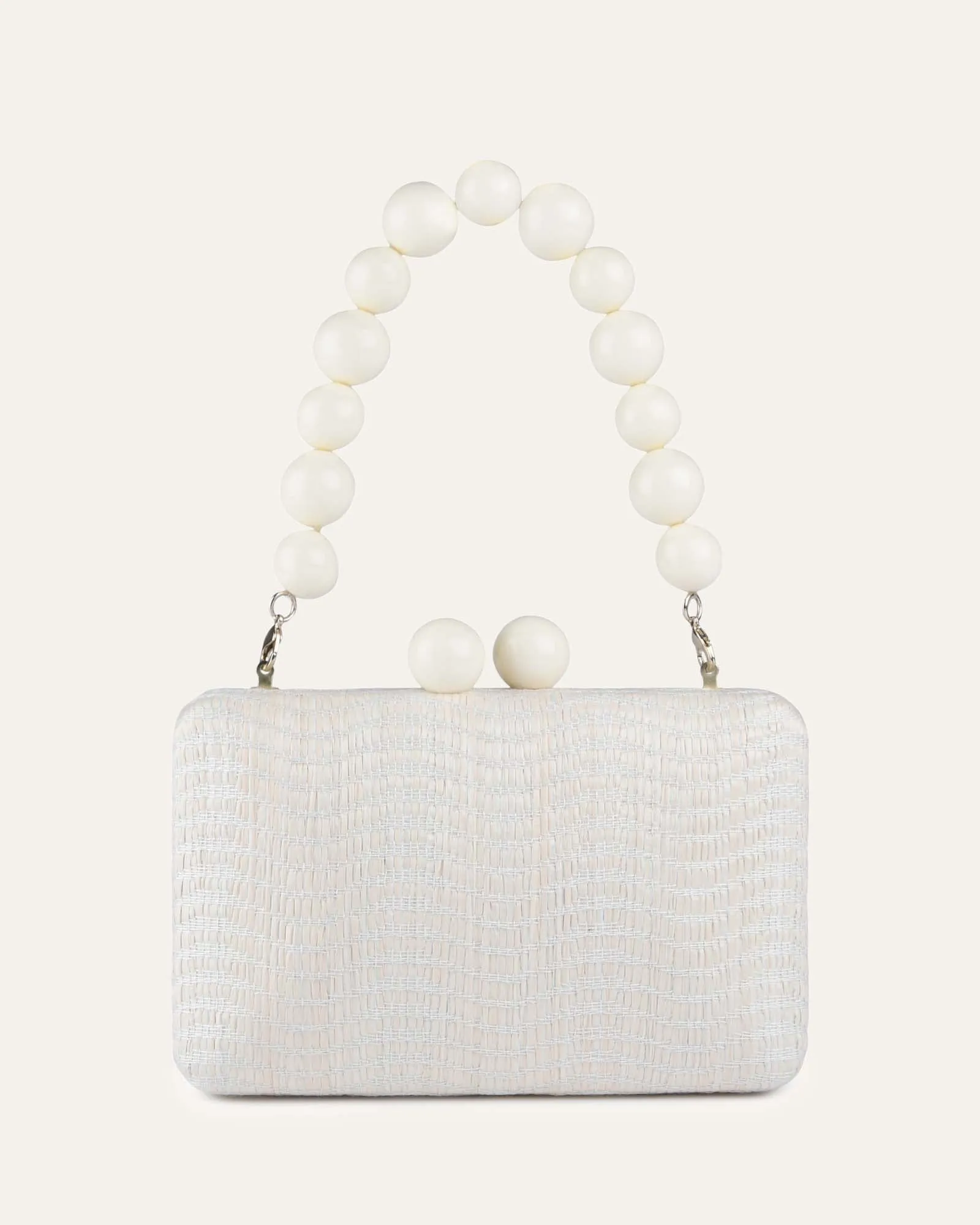 HARLING CLUTCH OFF WHITE RAFFIA