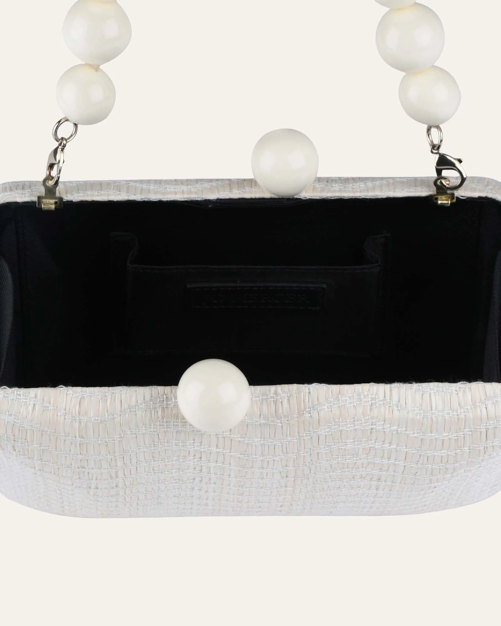 HARLING CLUTCH OFF WHITE RAFFIA