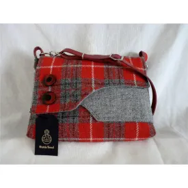 Harris Tweed Bag - Brancaster Shoulder Bag - Red & Grey