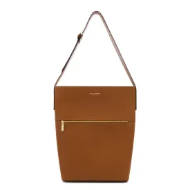 Honoré Flora camel calfskin leather shoulder bag with laptop compartment