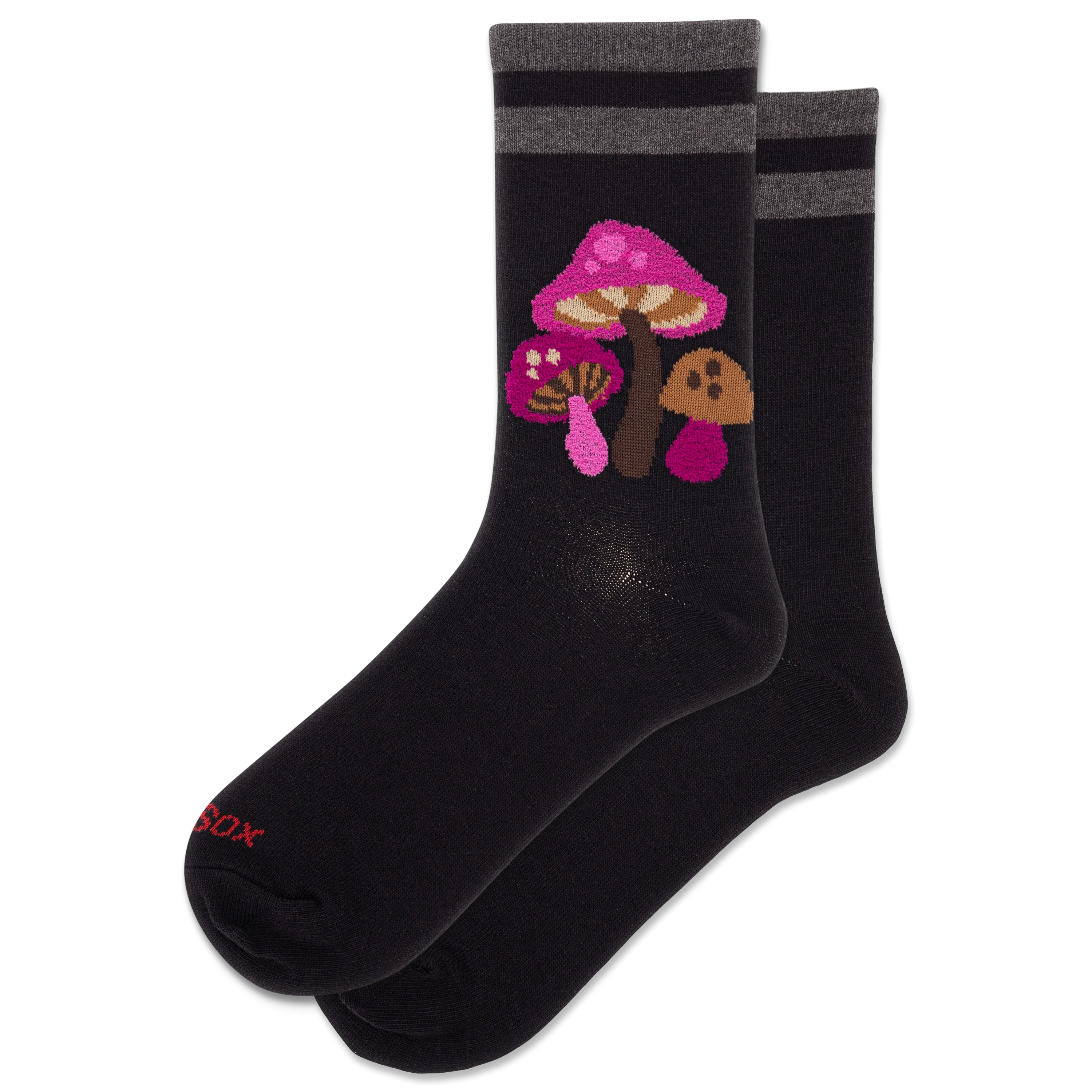 HOTSOX Women's Fuzzy Mushroom Crew Sock