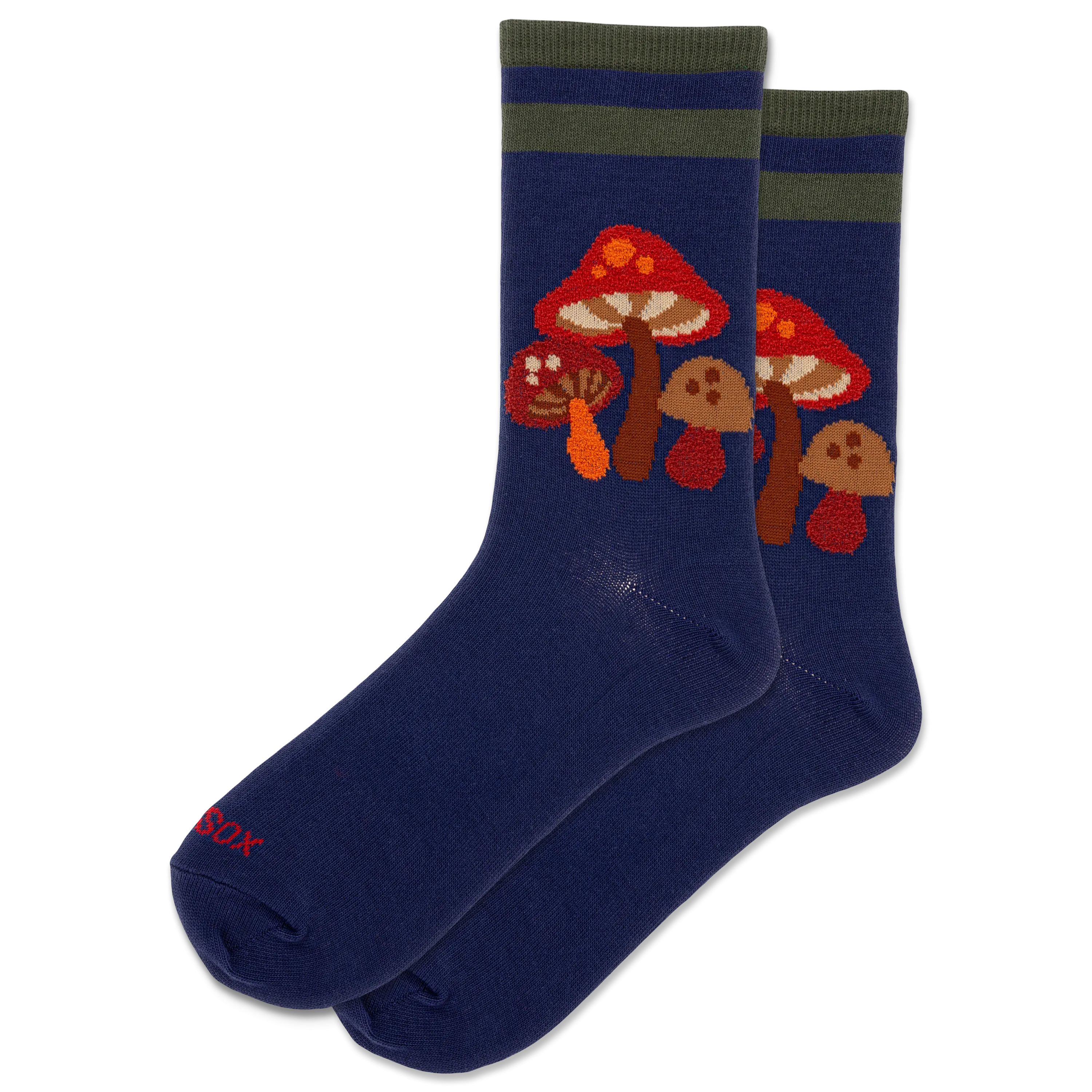 HOTSOX Women's Fuzzy Mushroom Crew Sock