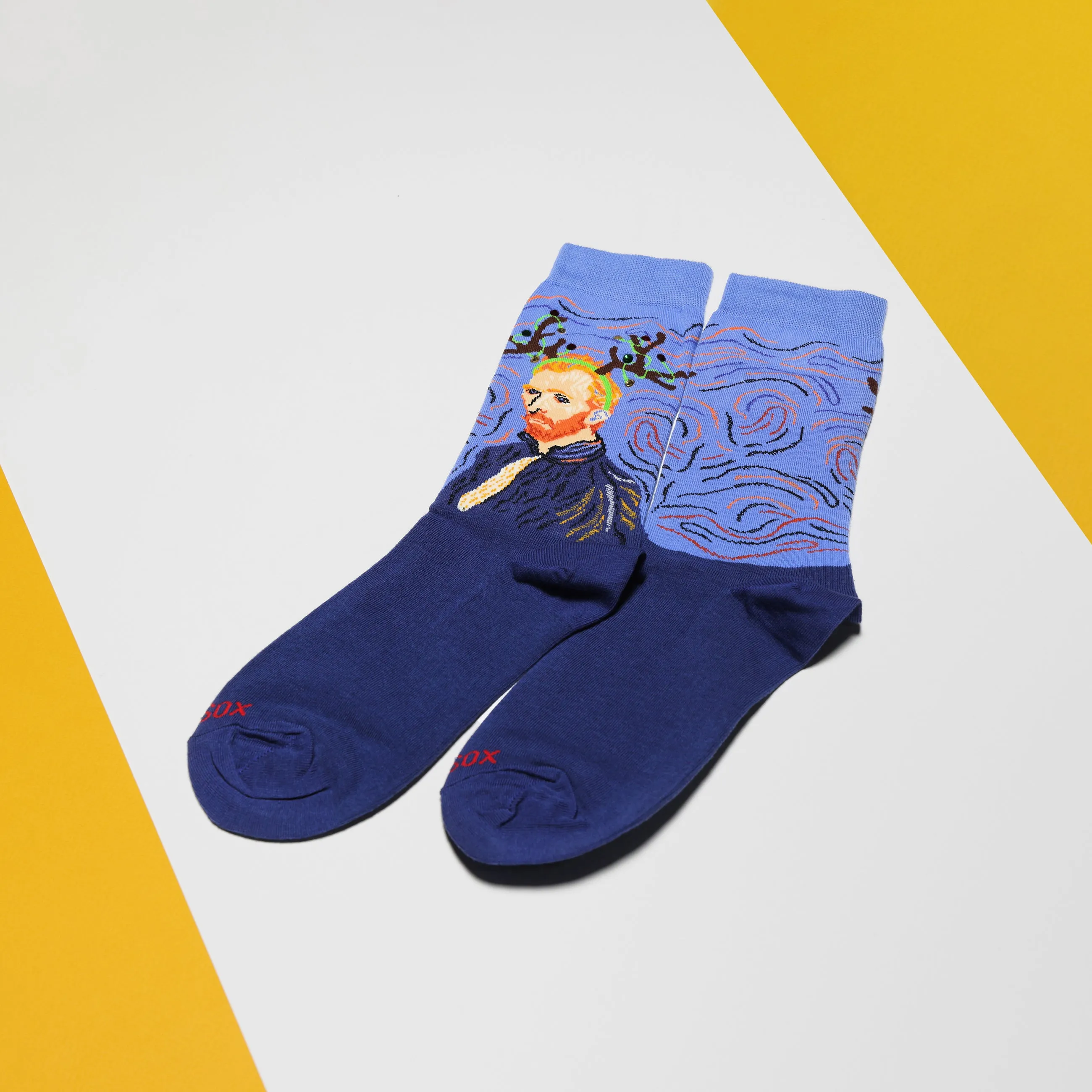 HOTSOX Women's Reindeer Van Gogh Crew Sock