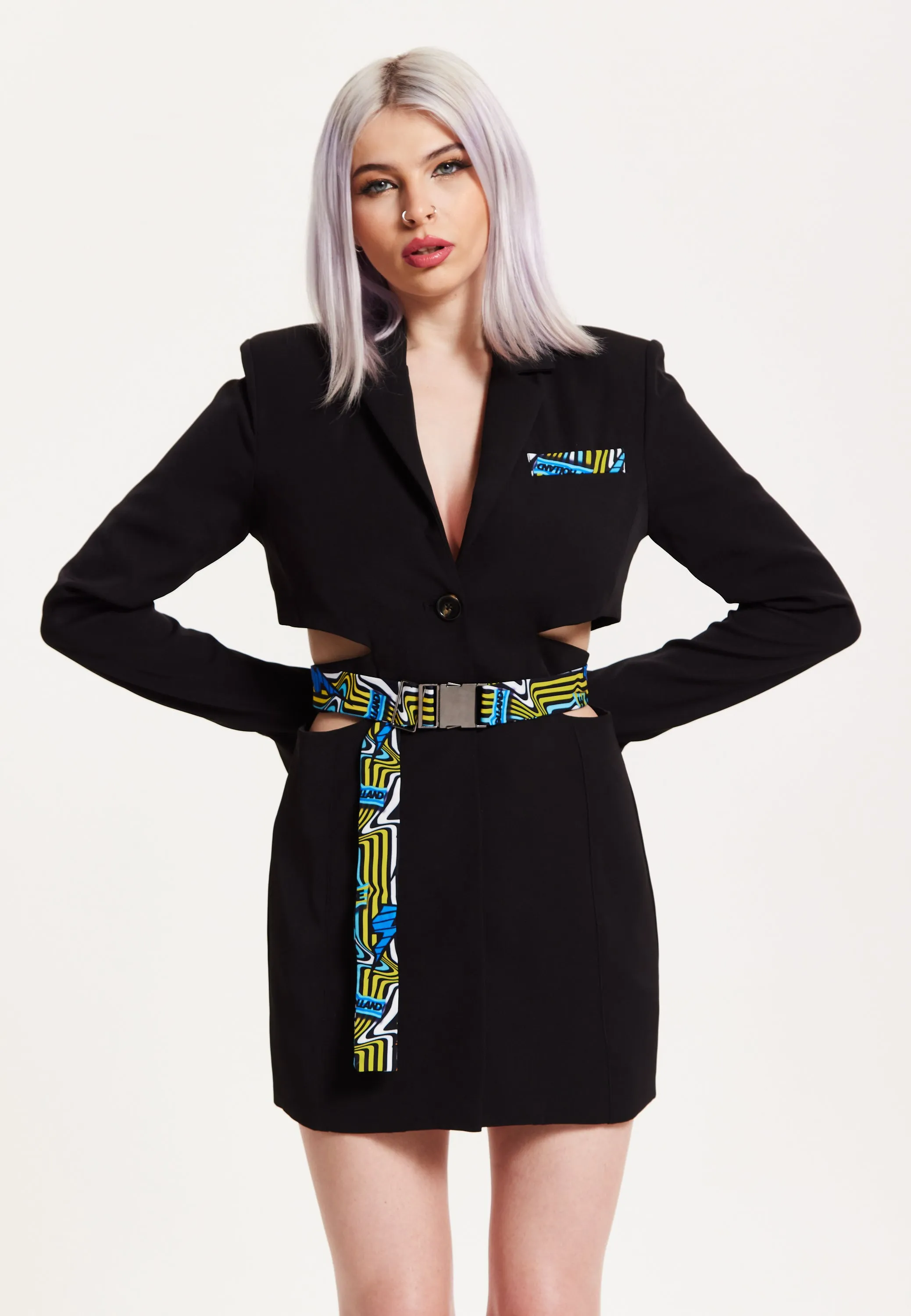 House Of Holland Mini Jacket Dress With Buckle Fastening