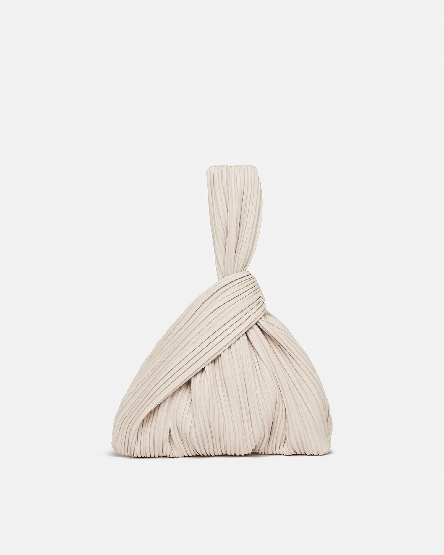 Jen - Pleated Vegan Leather Clutch - Off White