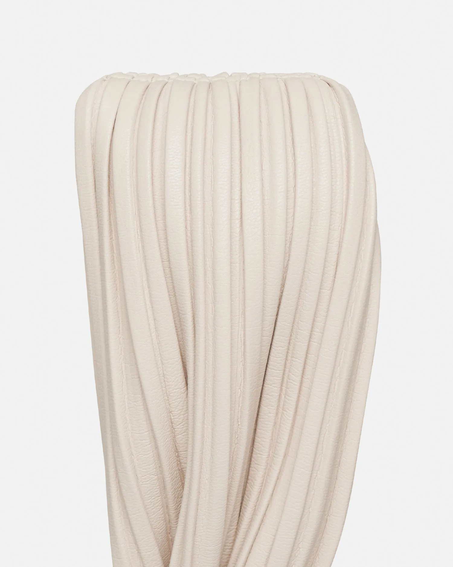 Jen - Pleated Vegan Leather Clutch - Off White