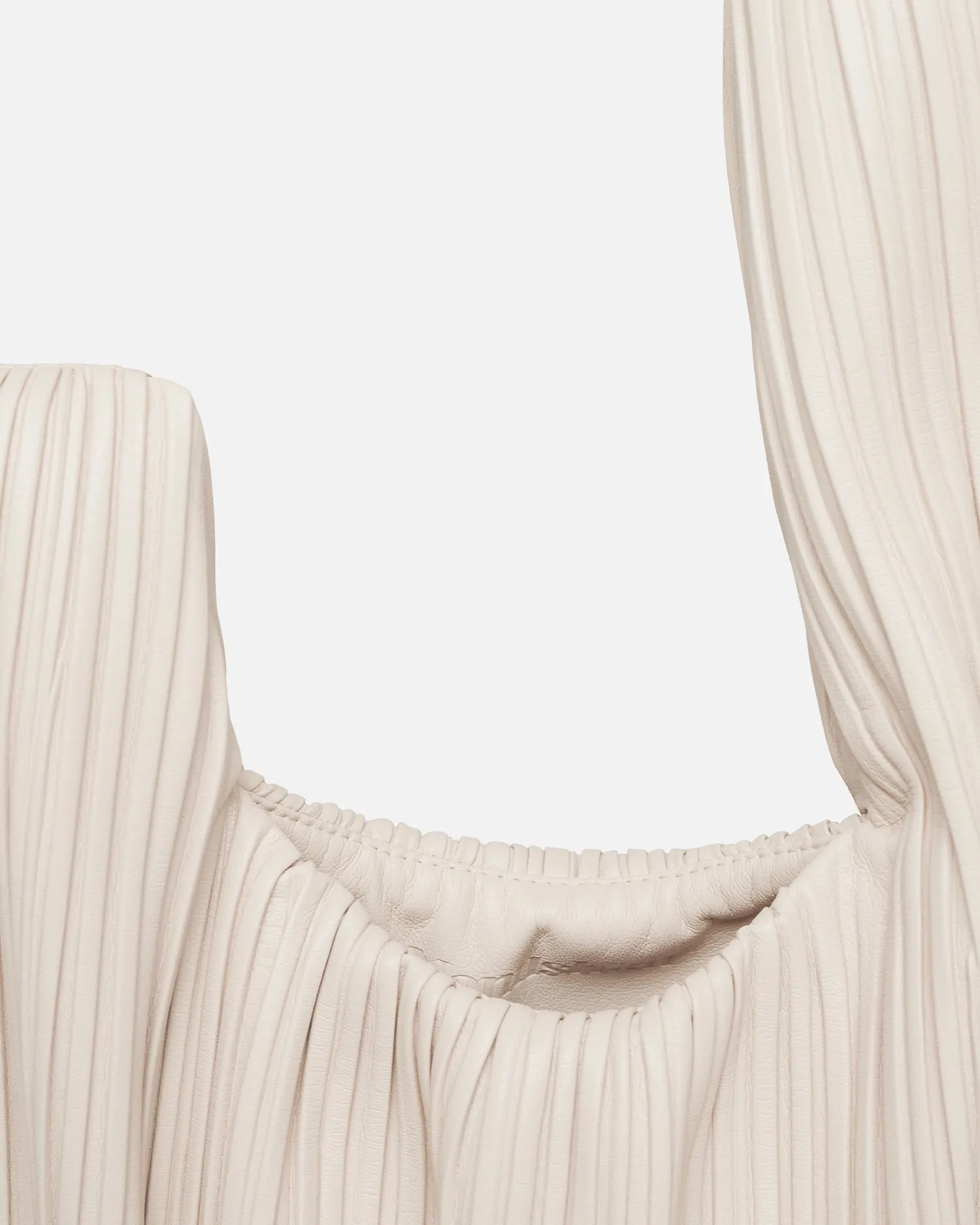 Jen - Pleated Vegan Leather Clutch - Off White