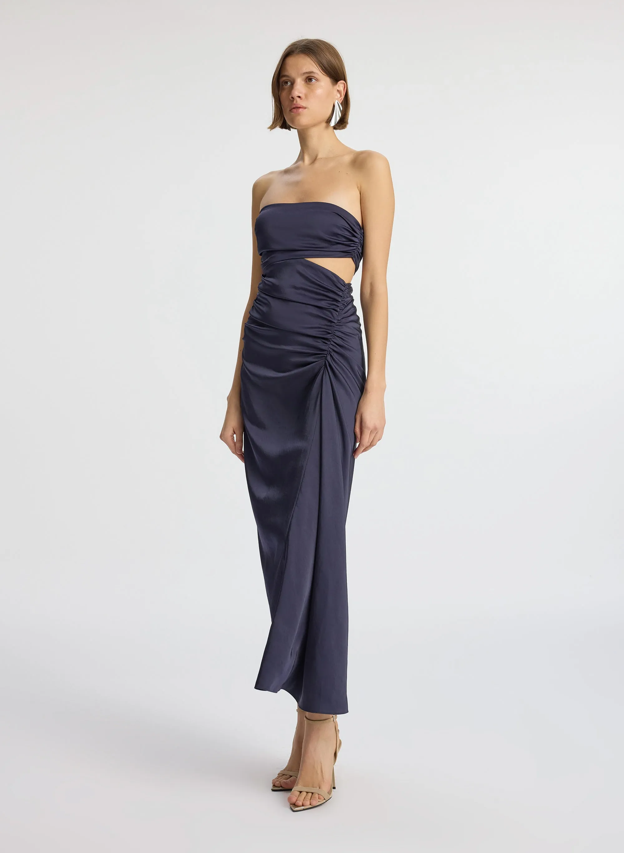 Josefine Strapless Satin Dress