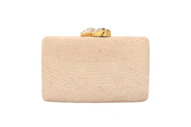 Kayu Jen Clutch with White Stones in Toast