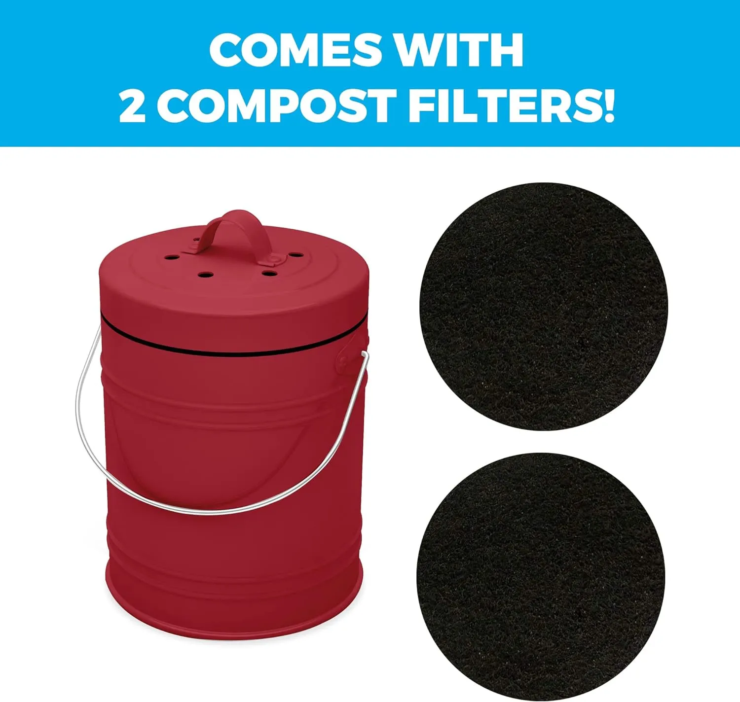 Kitchen Compost Bin with EZ-No Lock Lid