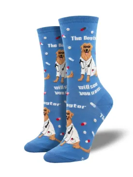 Ladies The Dogtor Is In Socks