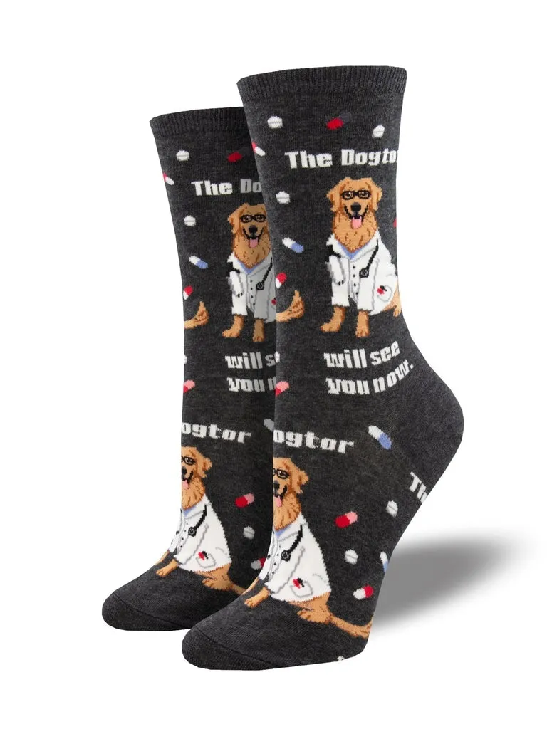 Ladies The Dogtor Is In Socks