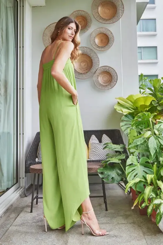 Lime Green Tassel Jumpsuit