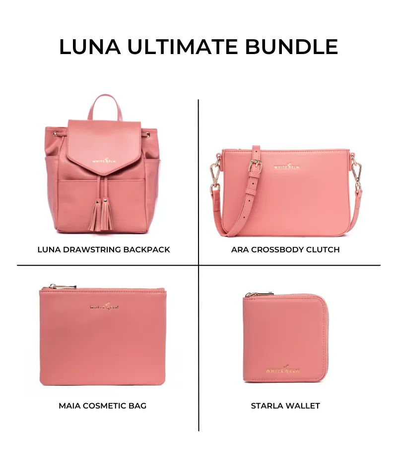 Luna Drawstring Backpack - Coral - [Outlet RETIRED Final Sale]