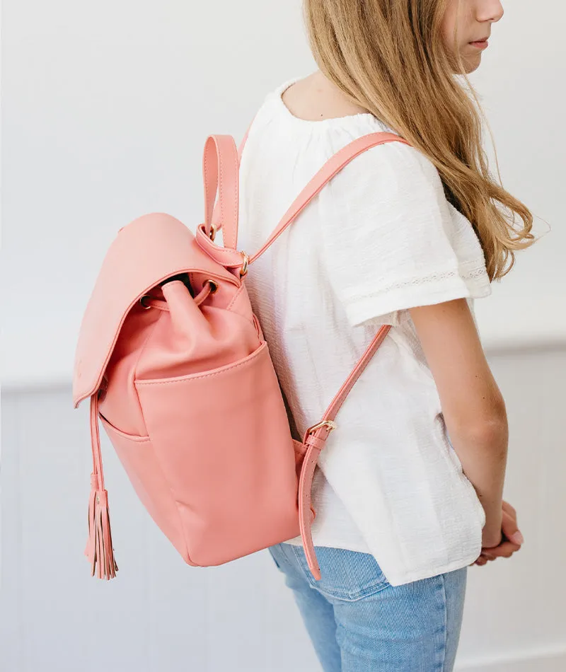 Luna Drawstring Backpack - Coral - [Outlet RETIRED Final Sale]