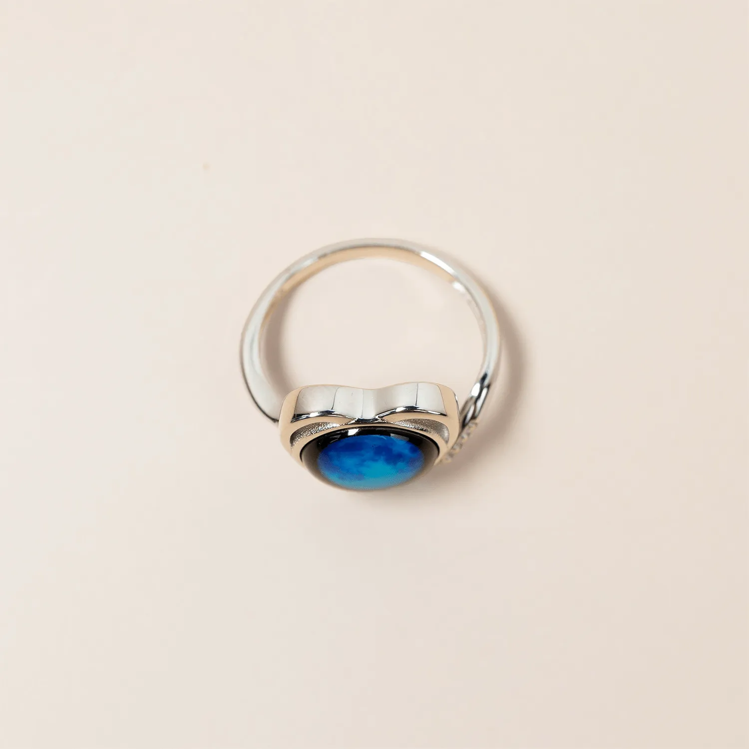 Luna Love Ring in Rhodium