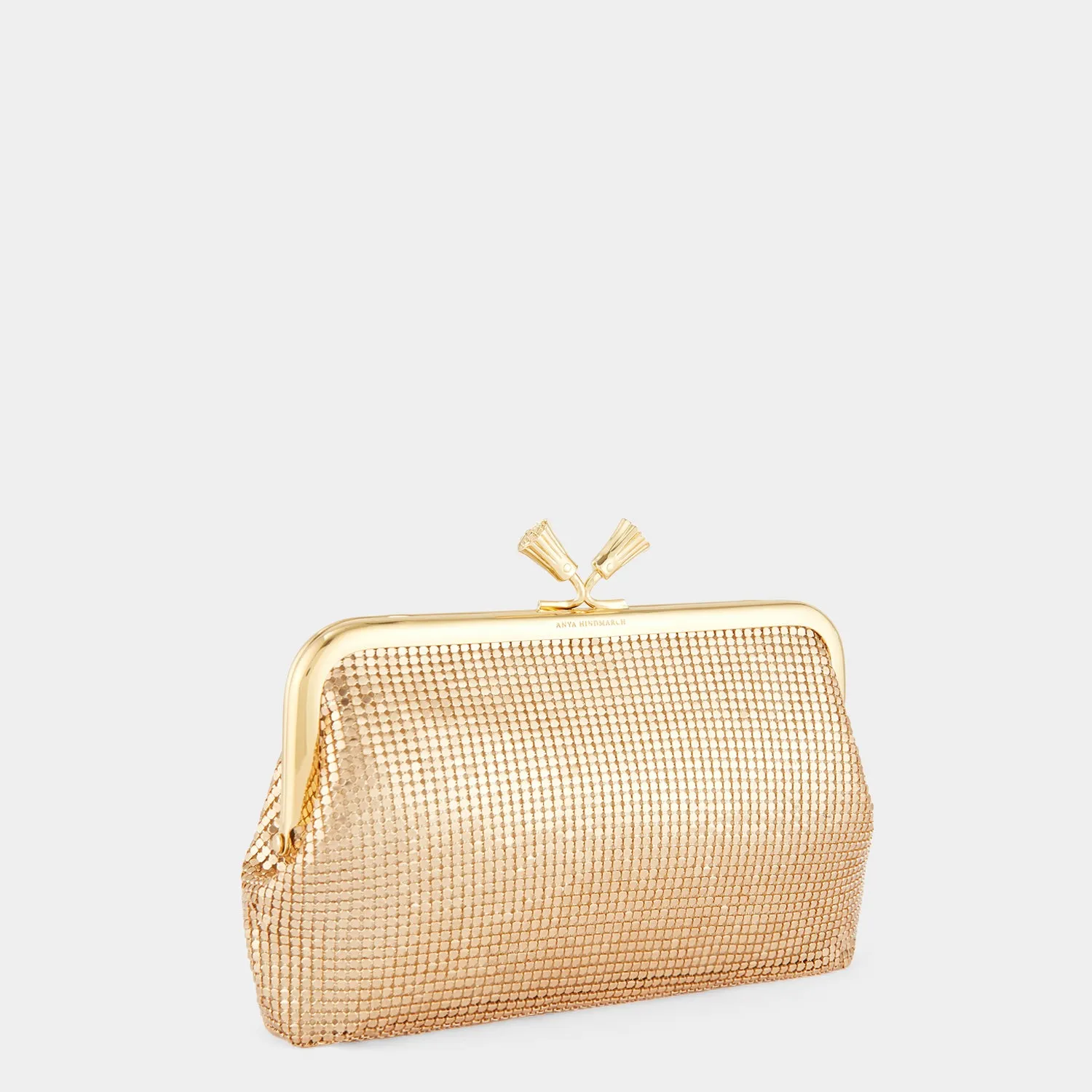 Maud Mesh Tassel Clutch