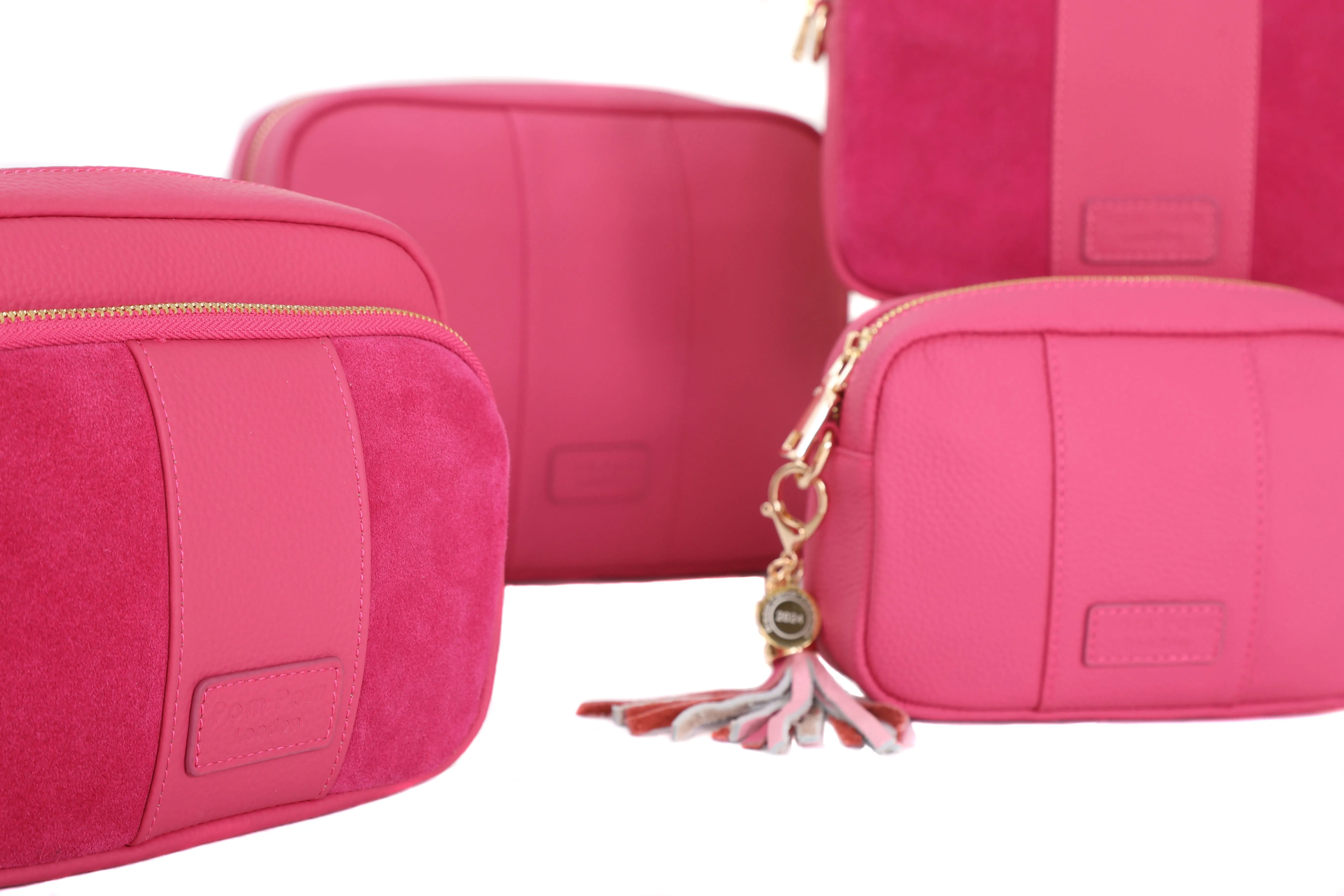 Mayfair Suede & Leather Bag Cerise Pink