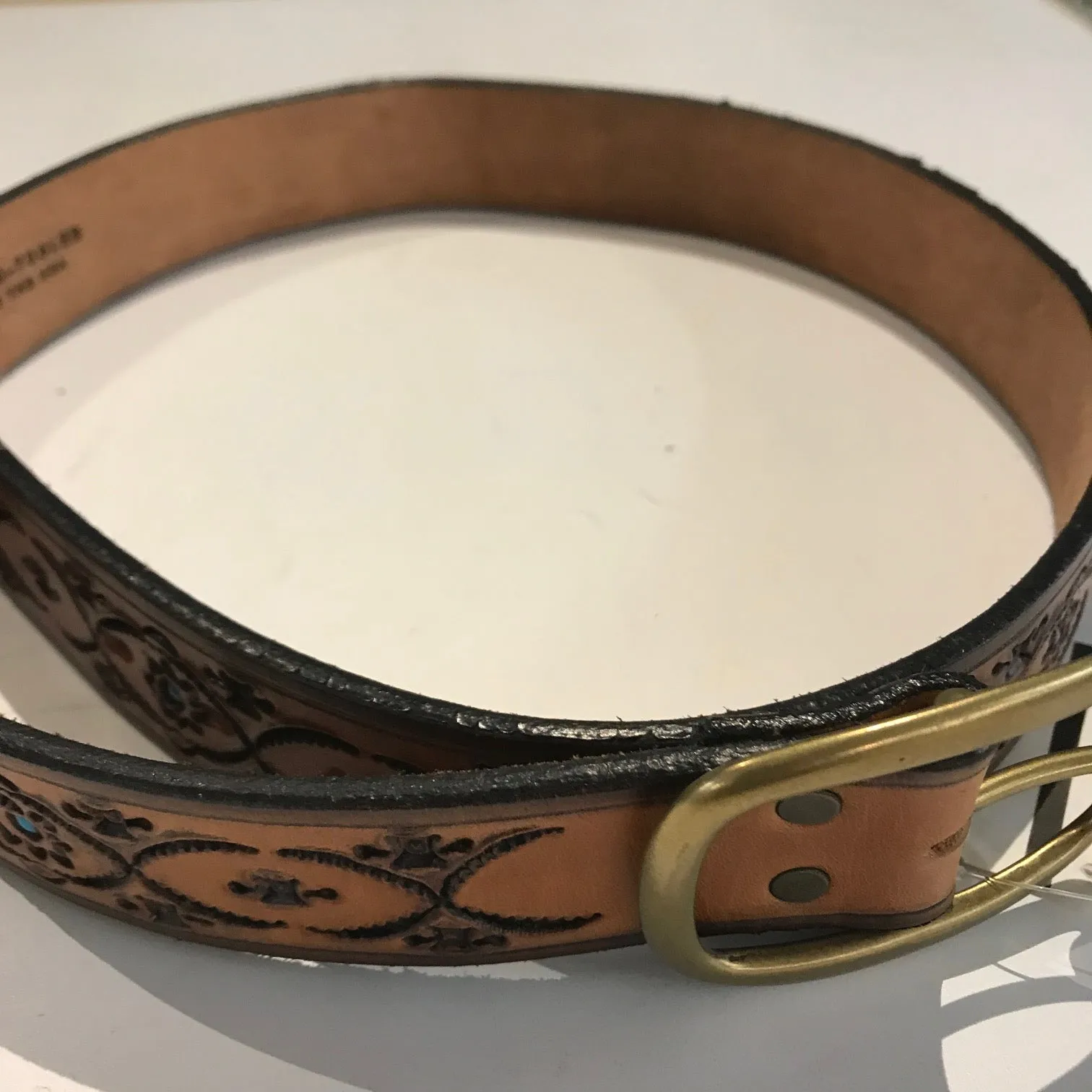 Men's Brighton | Hand Tooled Honest by Brighton Belt | Brown