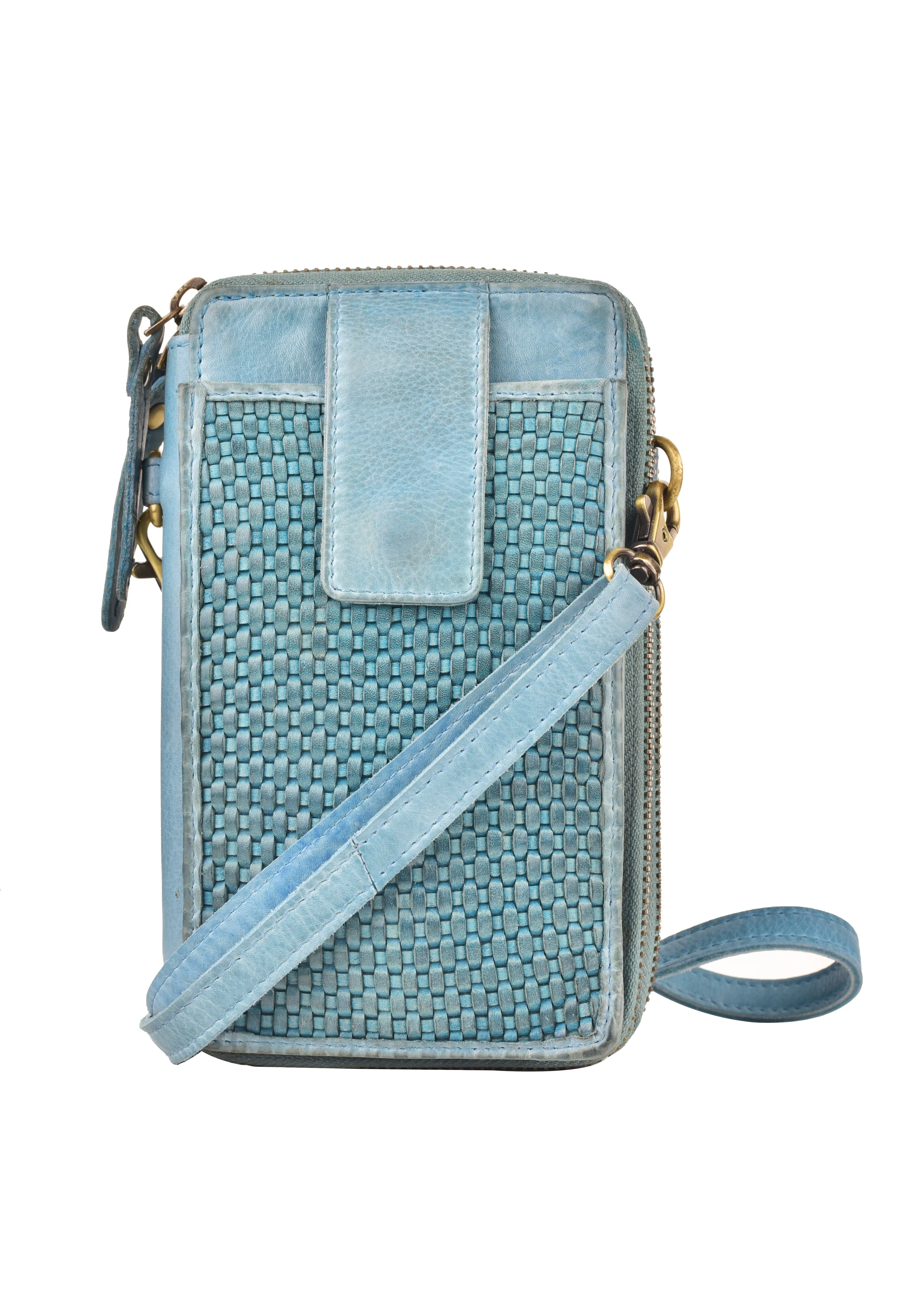 MILO EXPRESSIONS 500 ELLA CROSSBODY PHONE WALLET BLUE