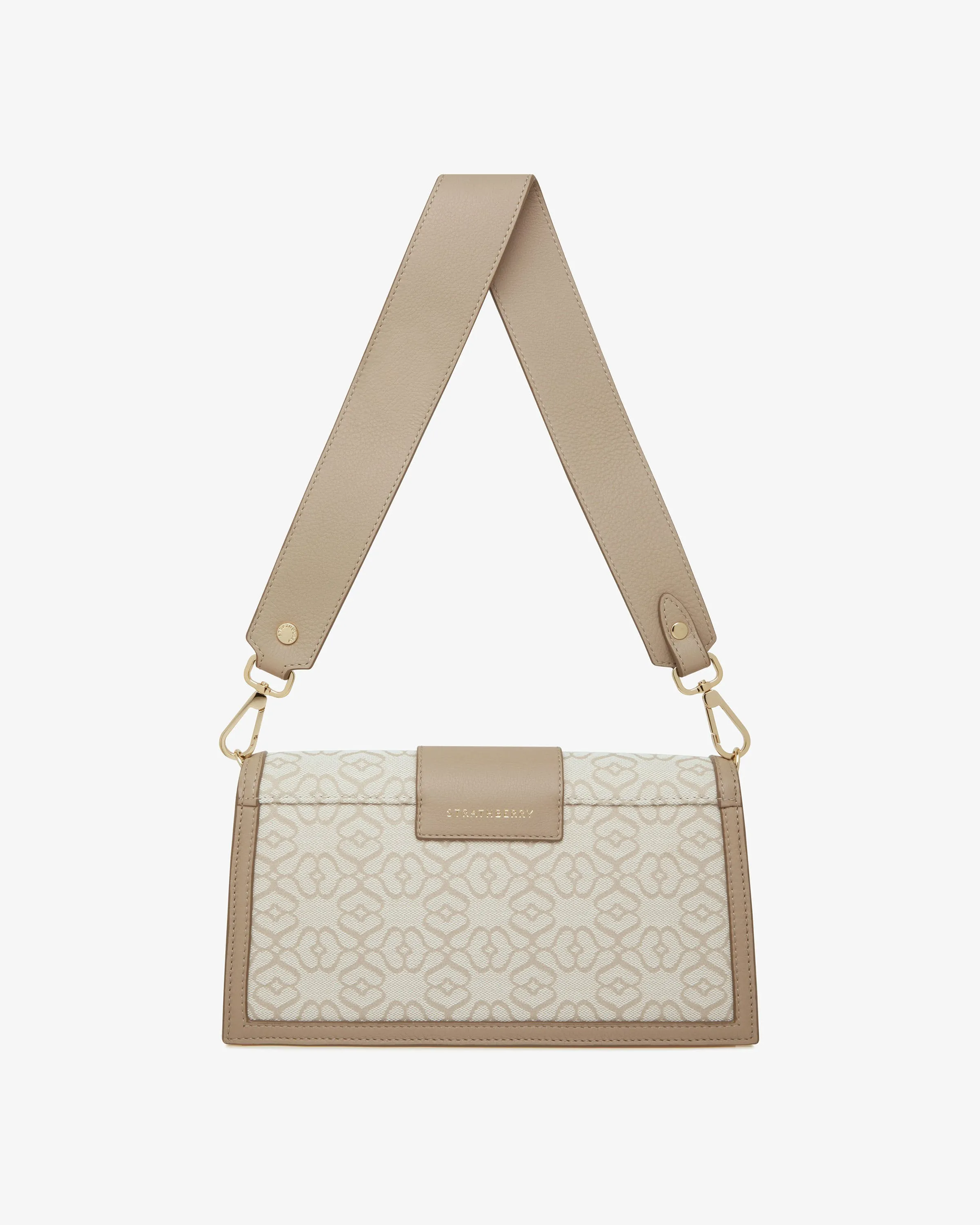 Mini Crescent - Monogram Jacquard/Leather Oat/Mushroom