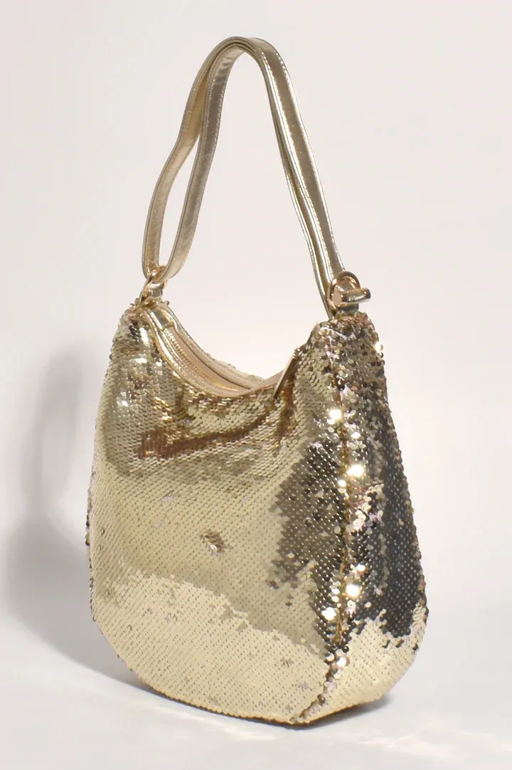 Mini Kylie Sequin Bag in Gold