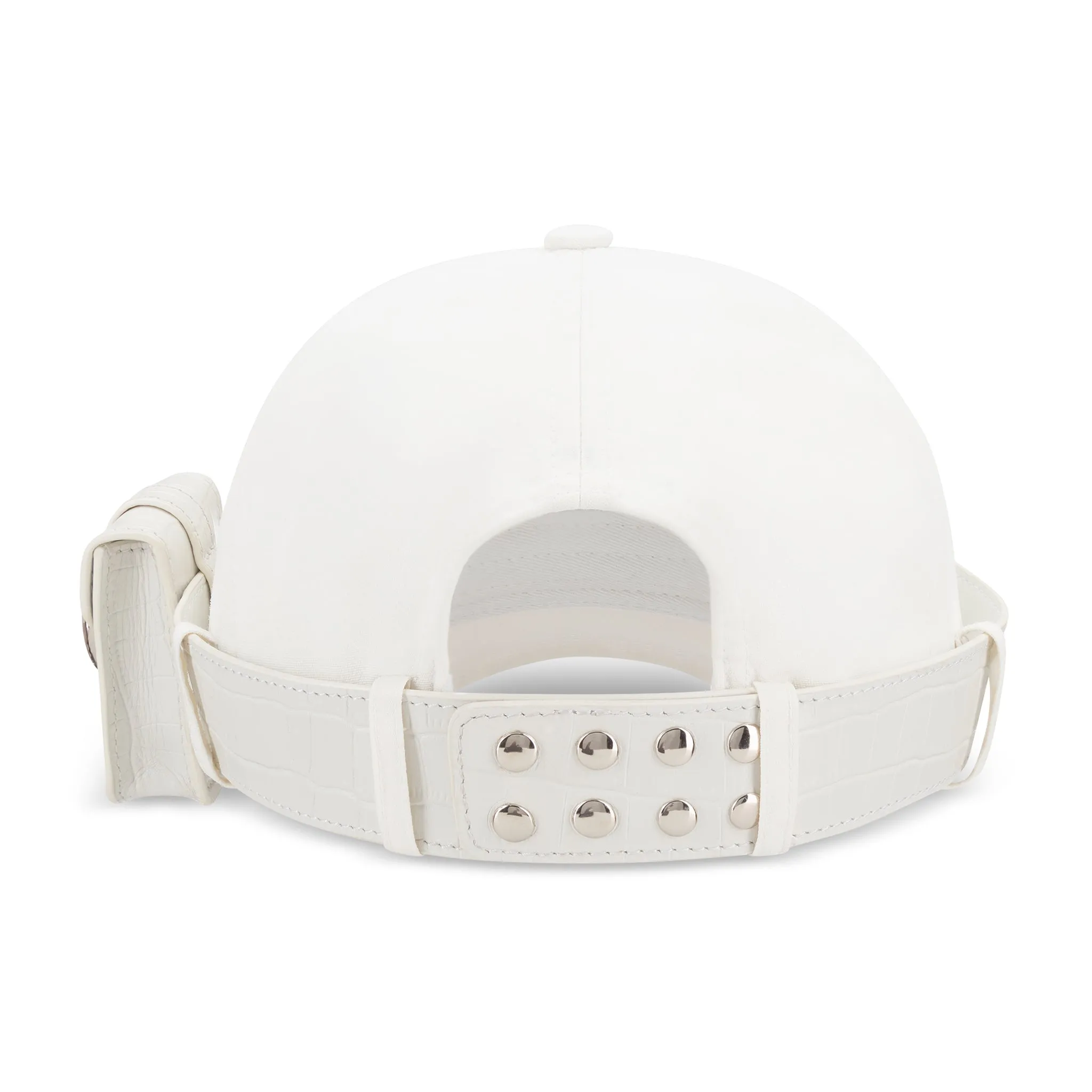 Mini Leather Bag Cap - White