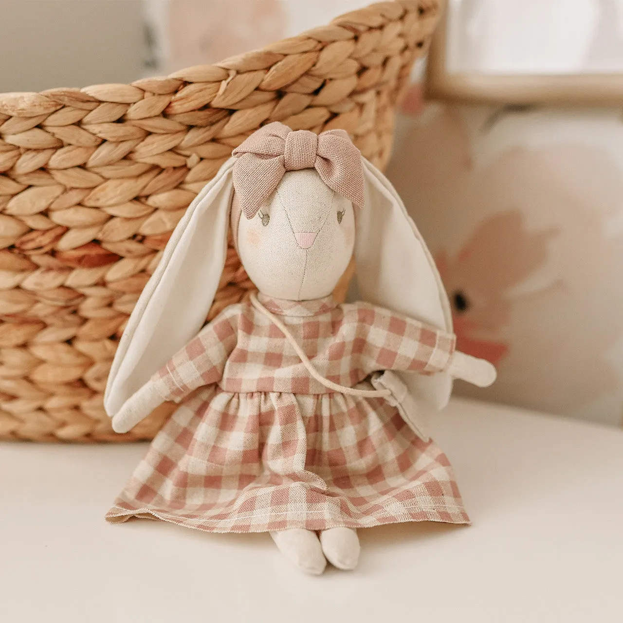 Mini Sofia Bunny 27cm - Rose Check