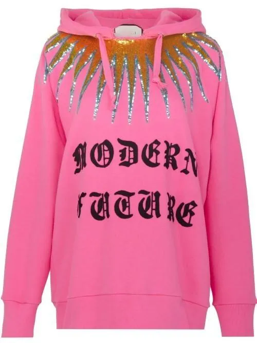 'Modern Future' Embellished Cotton Sweatshirt