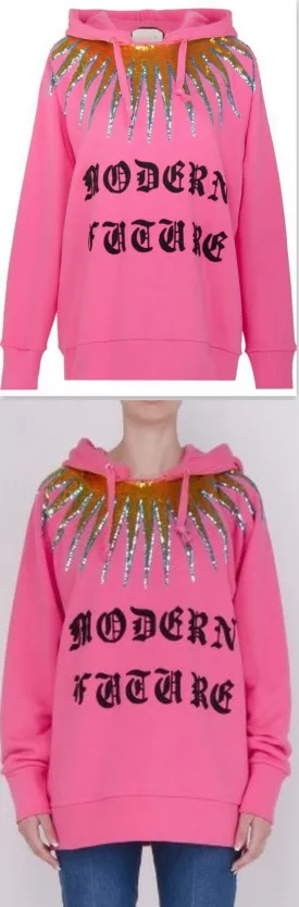 'Modern Future' Embellished Cotton Sweatshirt