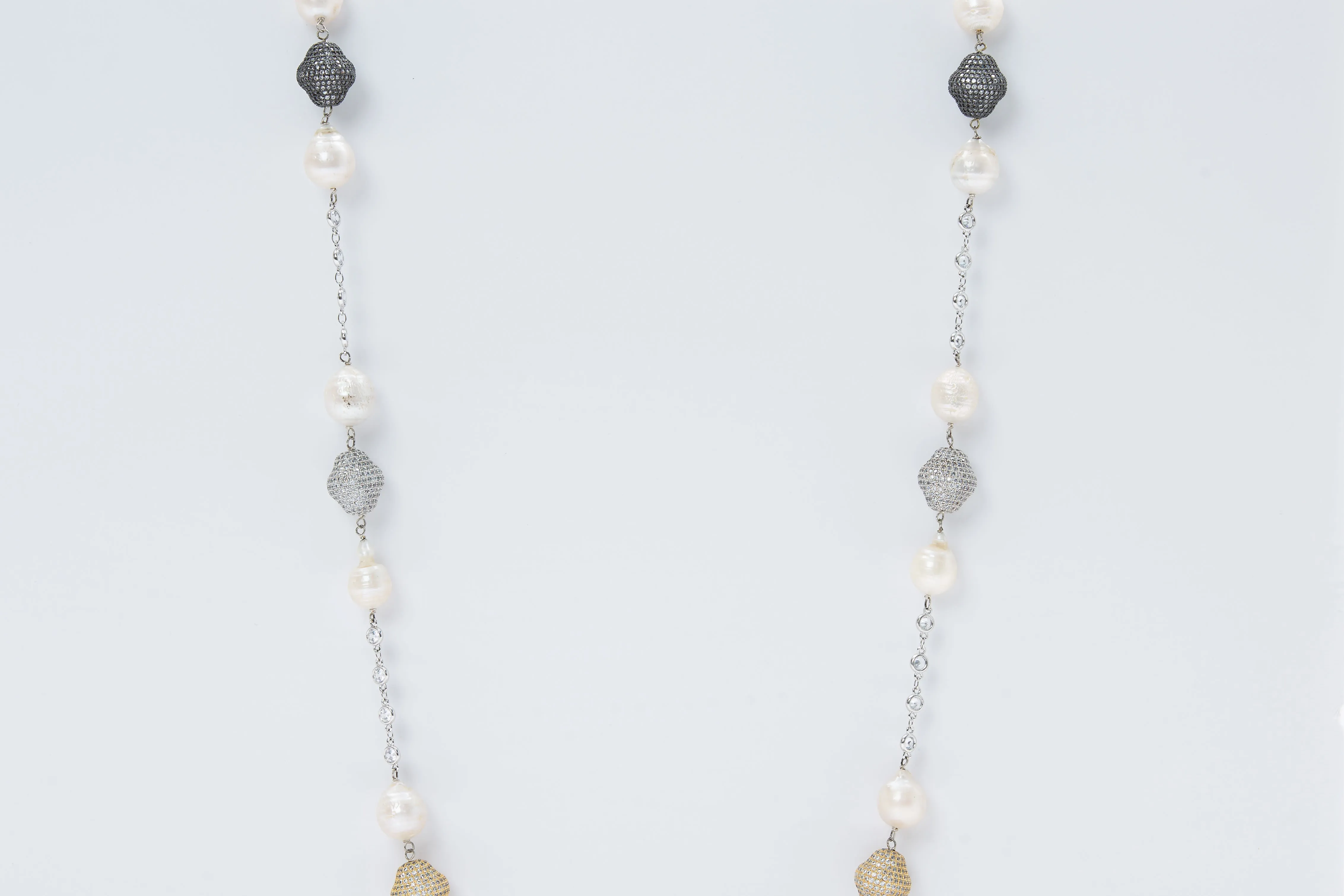 Oxana Necklace (Pearl & Tri Color Nuggets)