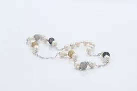 Oxana Necklace (Pearl & Tri Color Nuggets)