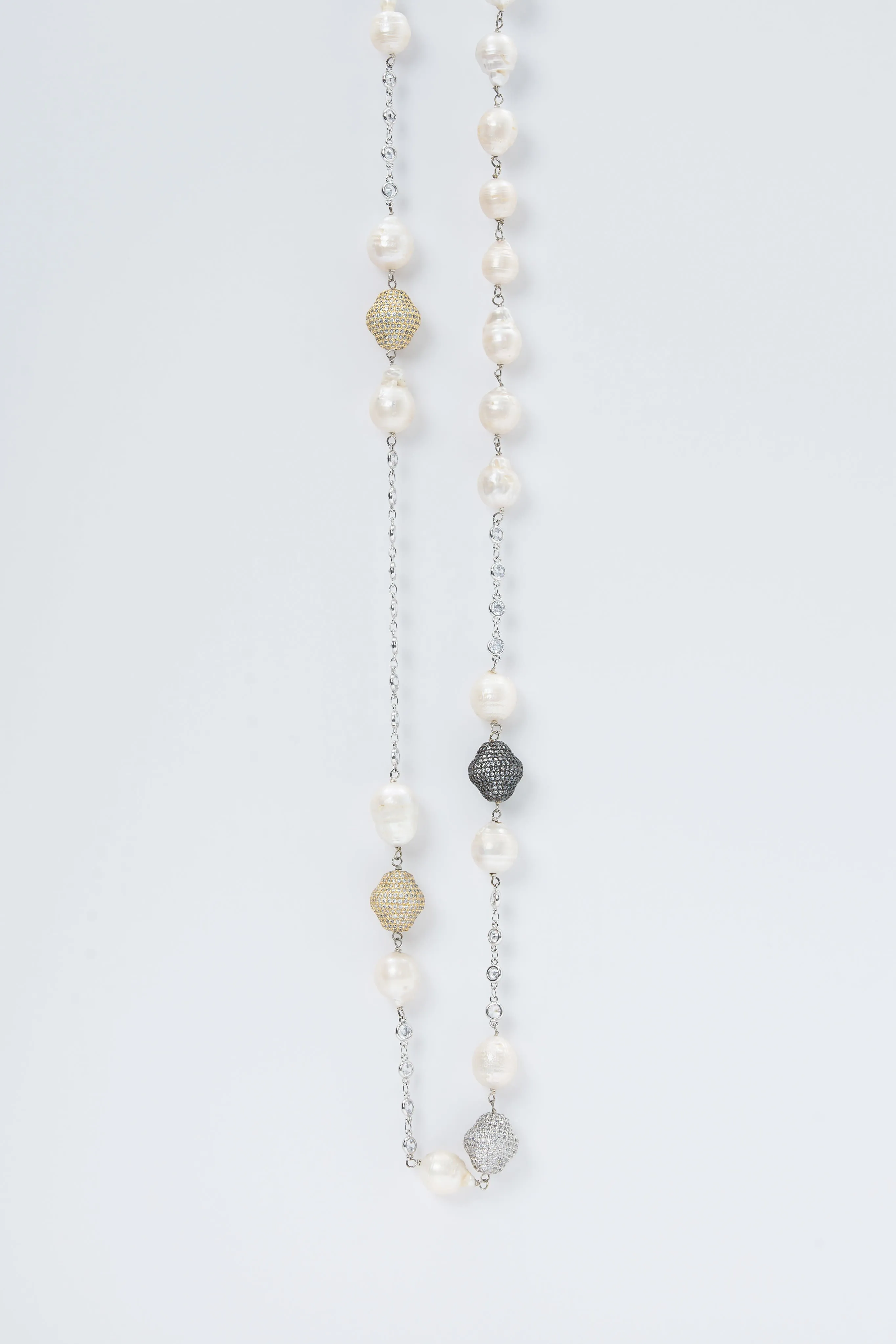 Oxana Necklace (Pearl & Tri Color Nuggets)