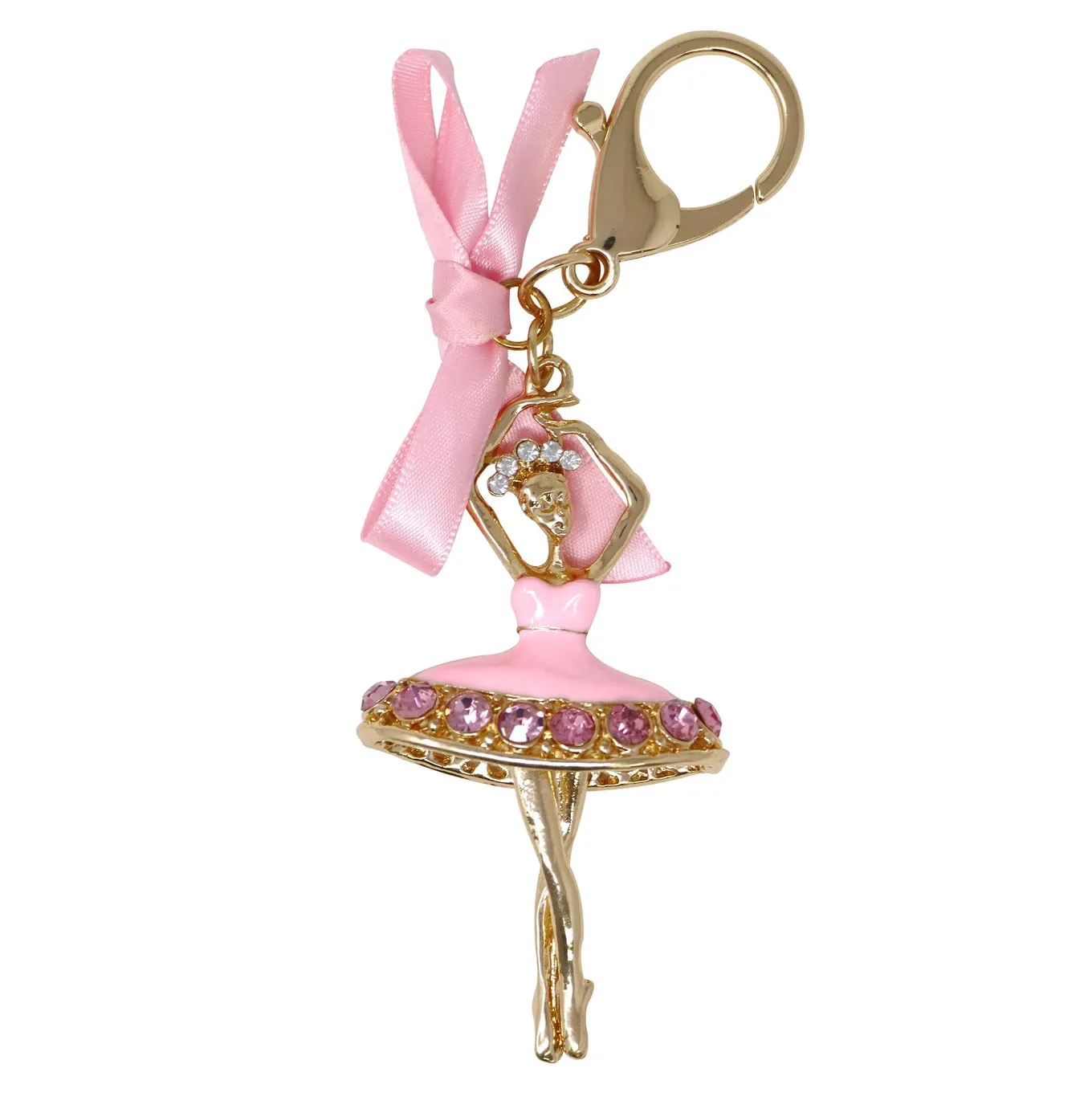 Pink Poppy Ballerina Gemstone Bag Charm