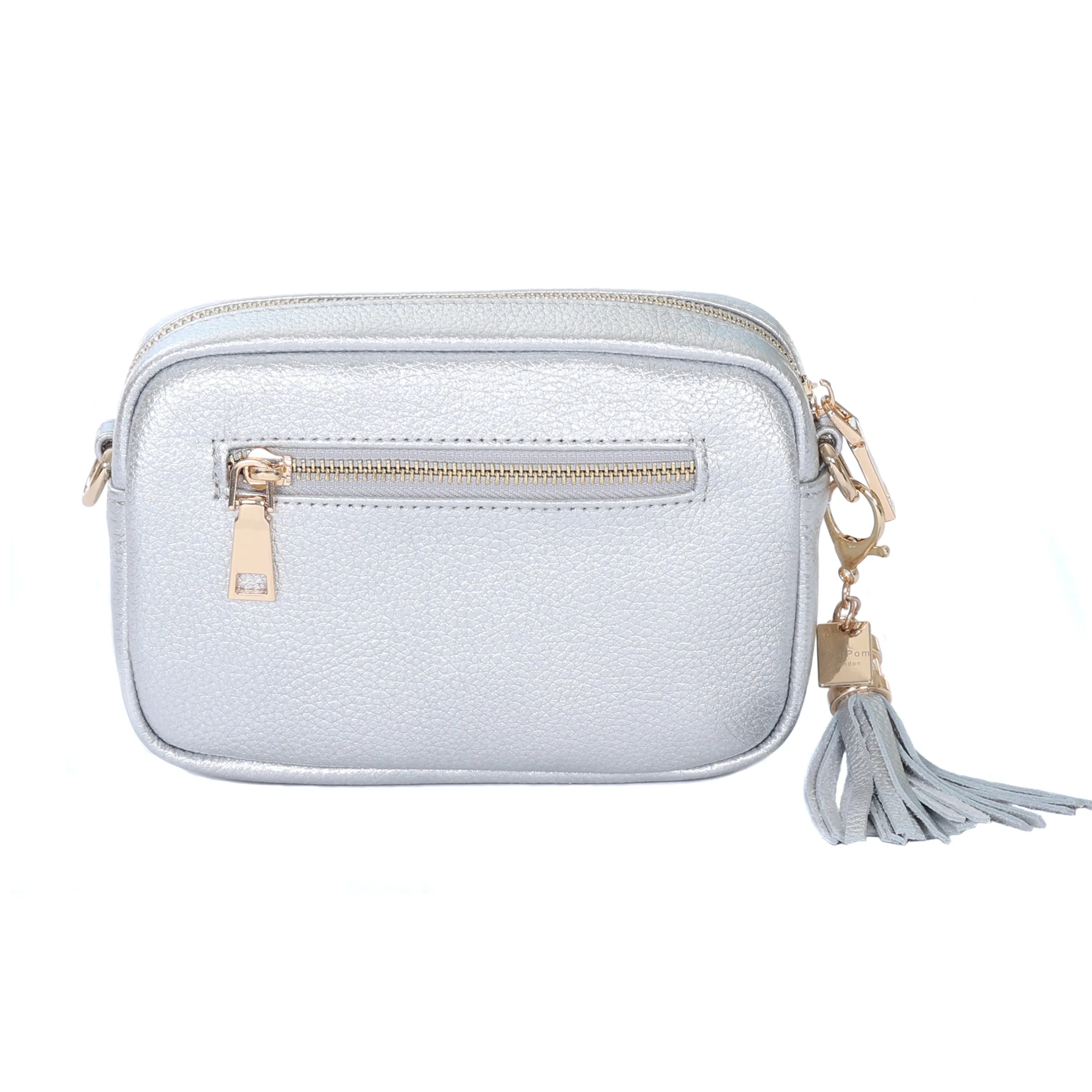 Pom Pom London City MINI Bag Metallic Silver