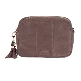 Pom Pom London City Suede Bag Mocha