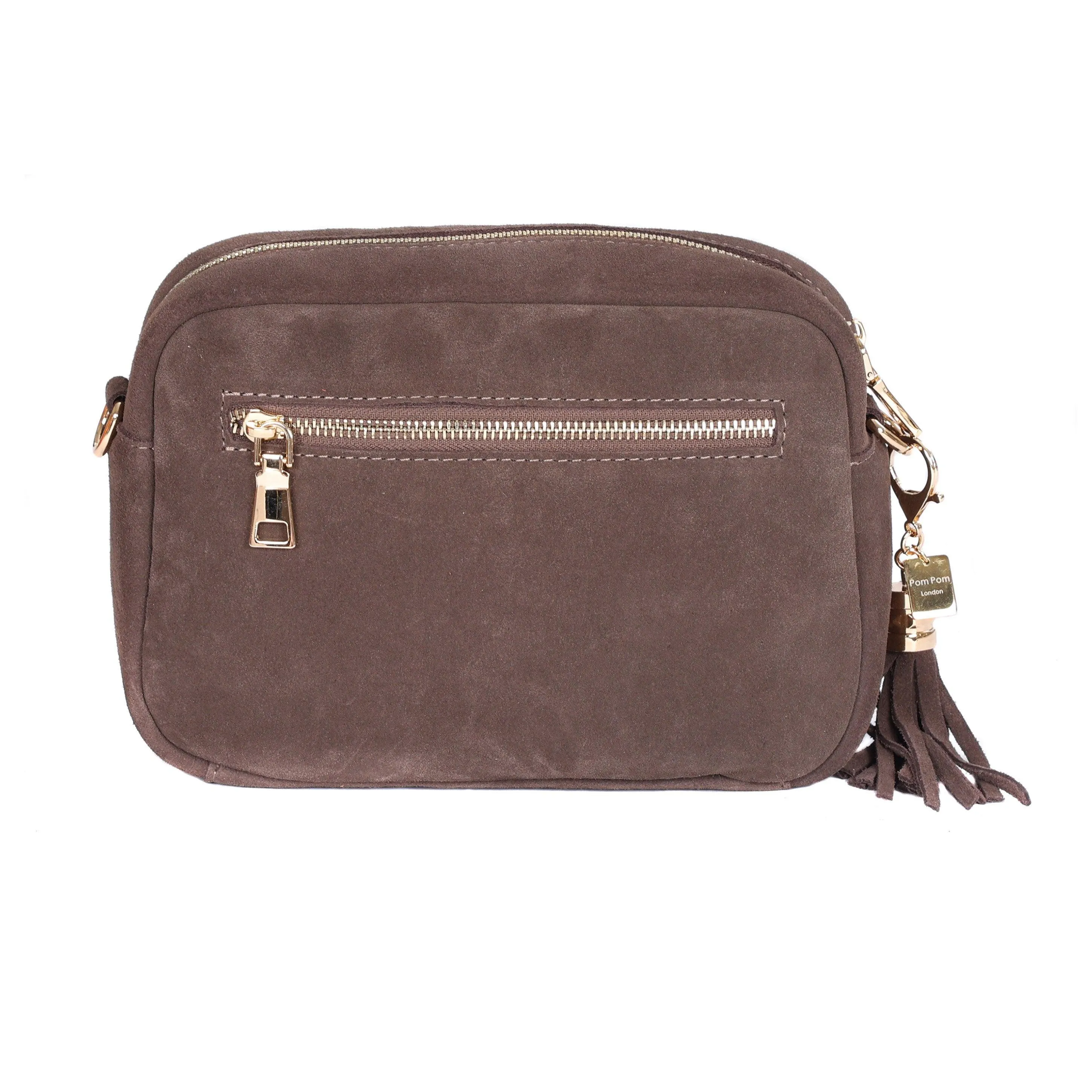 Pom Pom London City Suede Bag Mocha