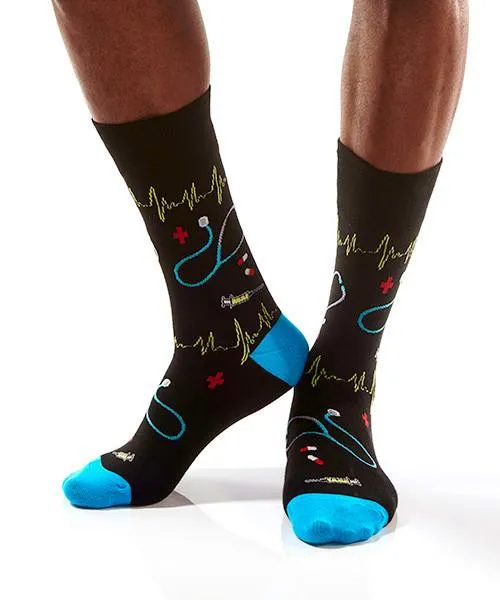 "Doctor" Cotton Dress Crew Socks by YO Sox - Large