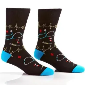 "Doctor" Cotton Dress Crew Socks by YO Sox - Large