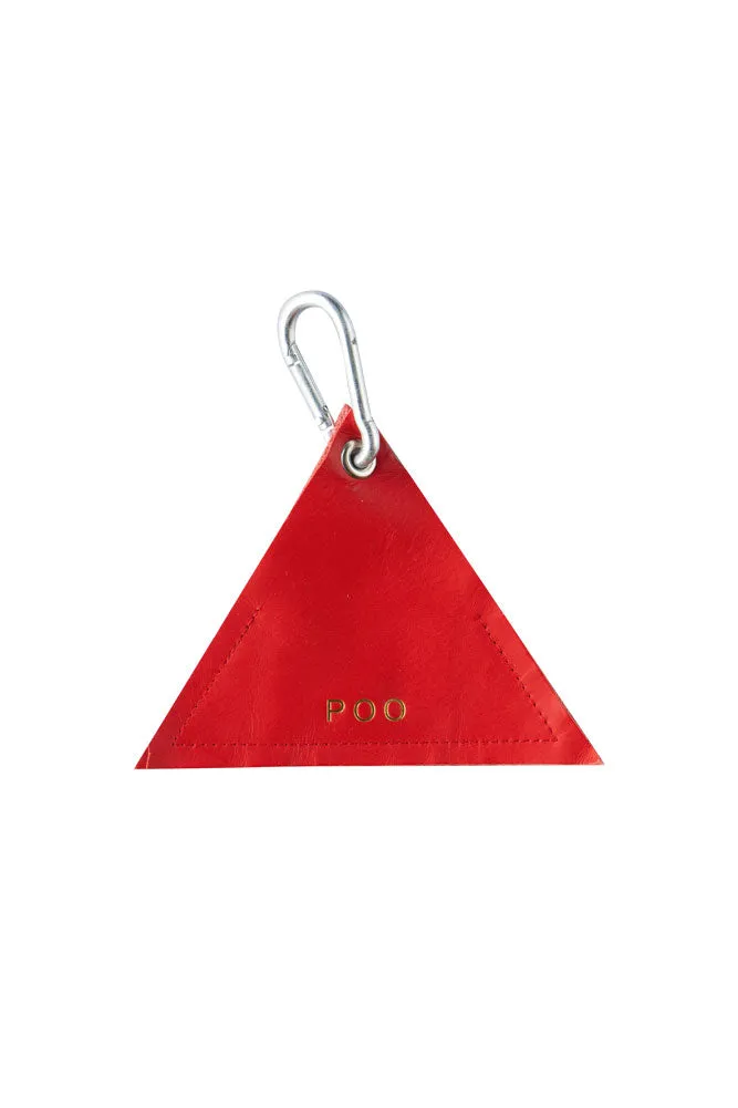 Red Triangle Dog Poo Bag Pouch