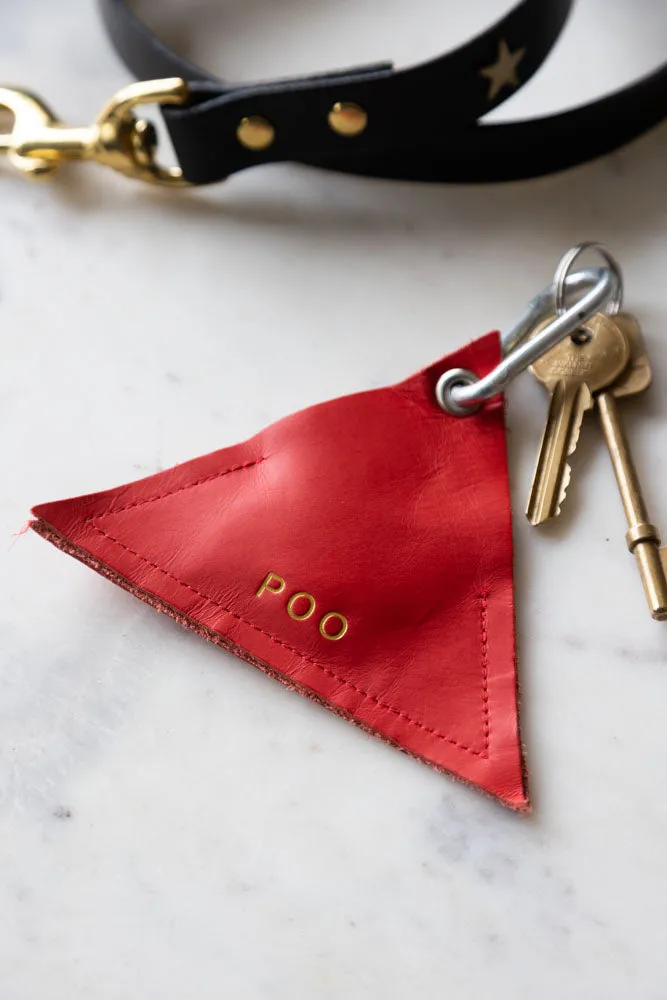 Red Triangle Dog Poo Bag Pouch