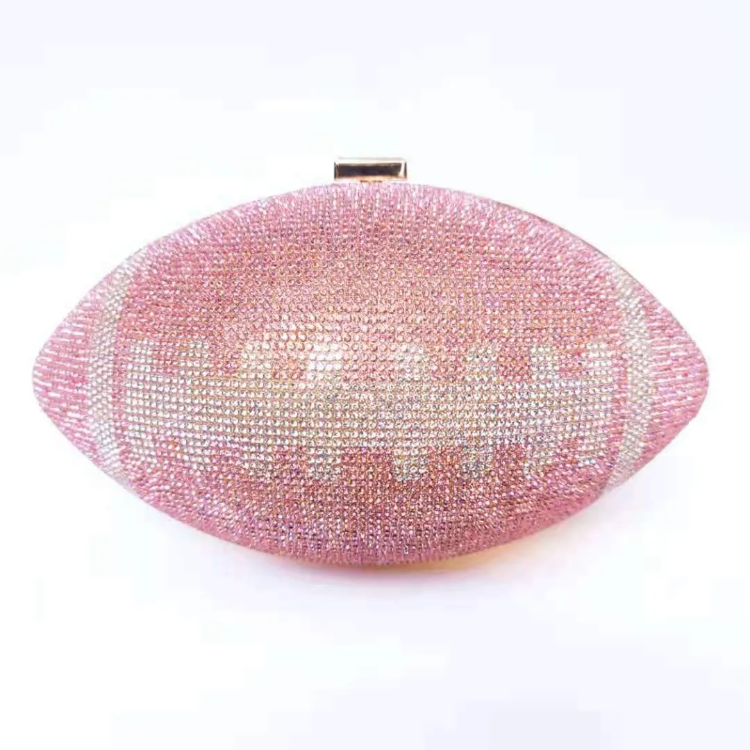 Rhinestone Football Clutch Purse